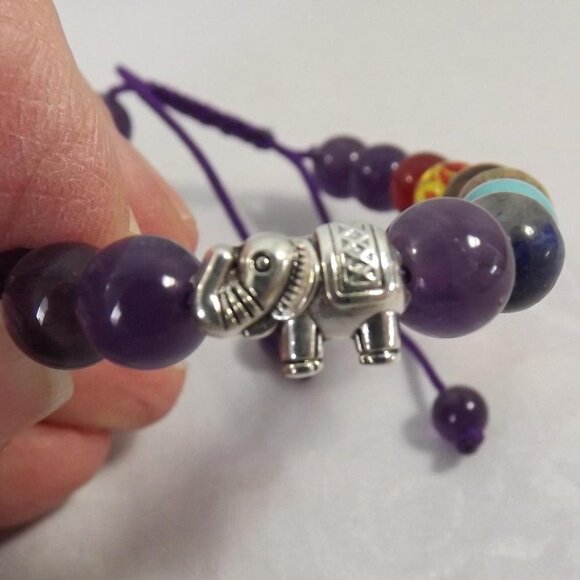 Genuine Amethyst Chakra Bracelet - Picture 6 of 8